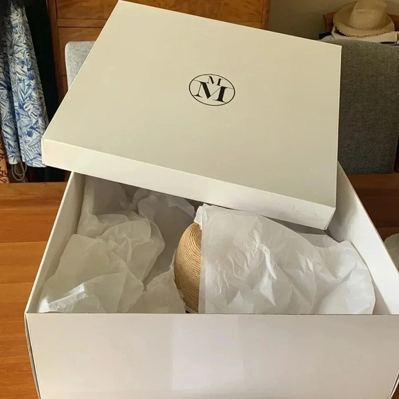 Like new in box MAISON MICHEL Paris Big Kate 20SS crochet straw hat size m - Picture 9 of 9